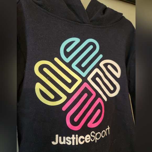 Girls Navy Blue Justice Active Hoodie Size 6/7 - Picture 2 of 4